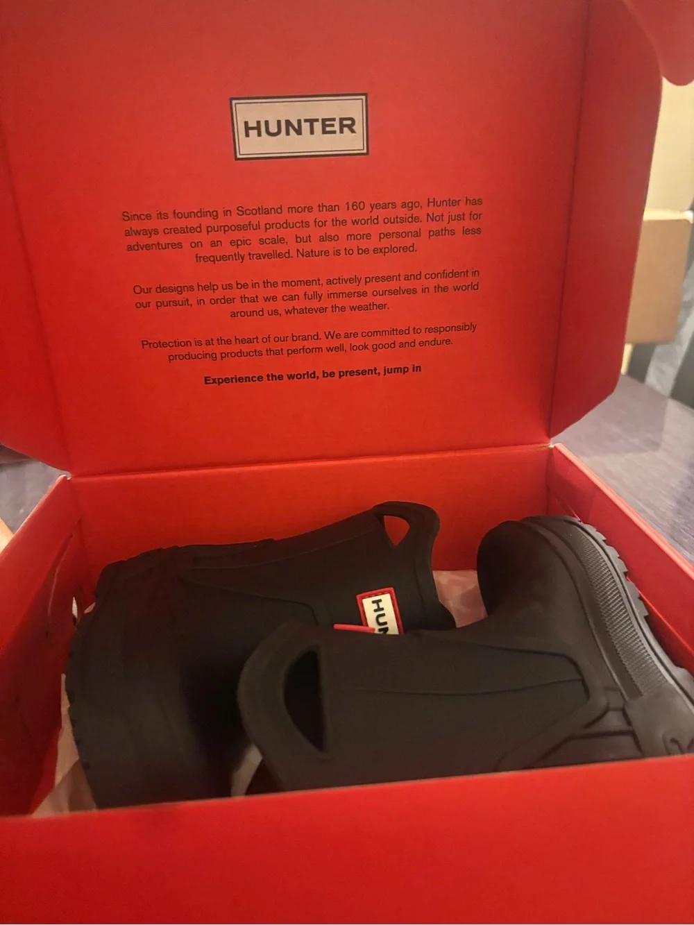 Hunter Black Short Waterproof Rain Boots